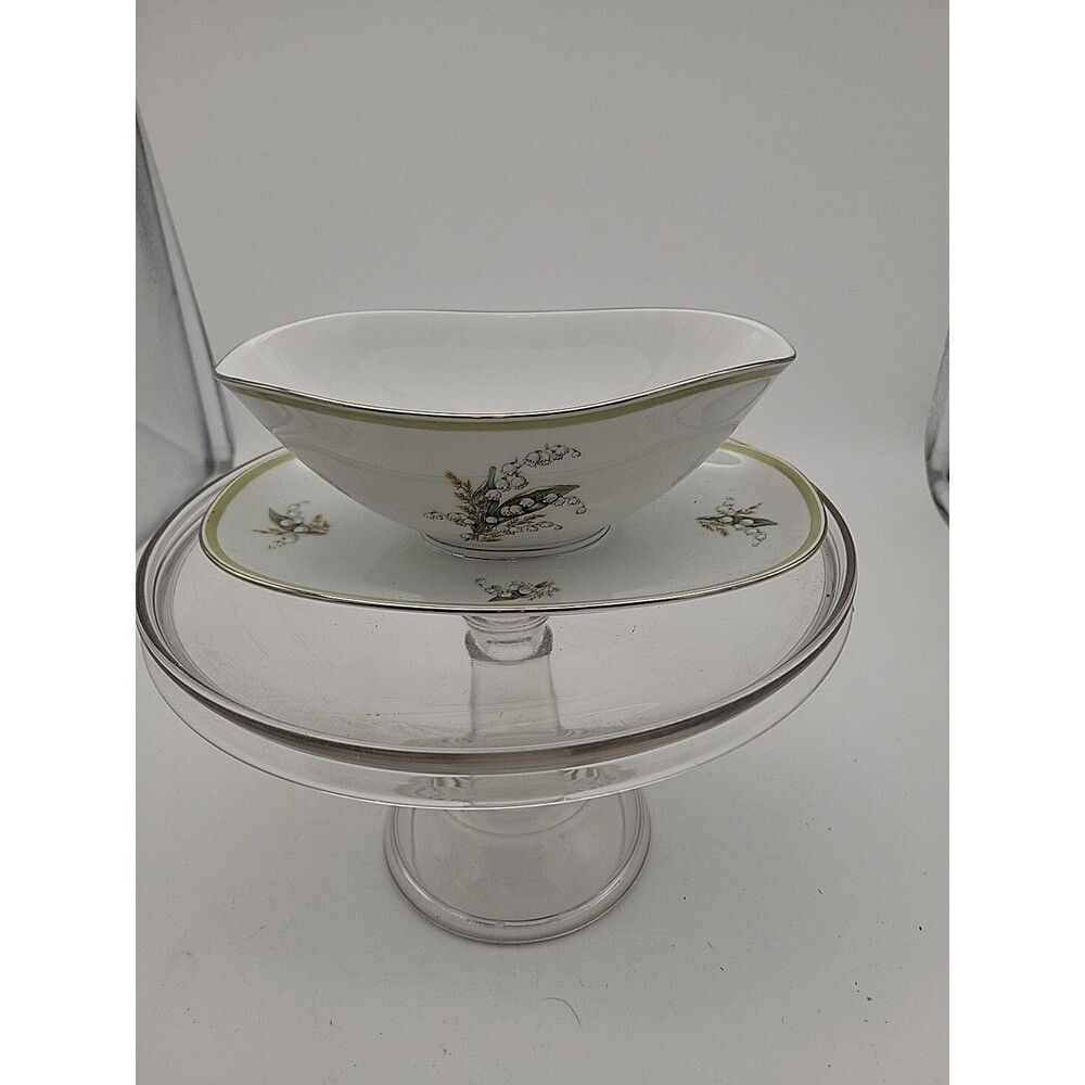 Franconia Krautheim Selb Bavaria Germany Lily of The Valley Gravy Boat Plate